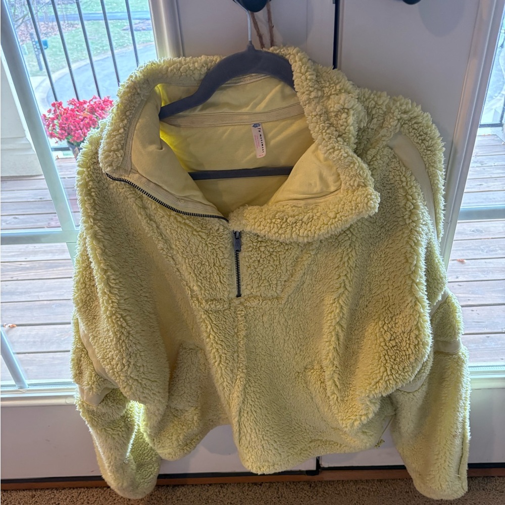 FP Movement by Free People Light Yellow Sherpa Pullover